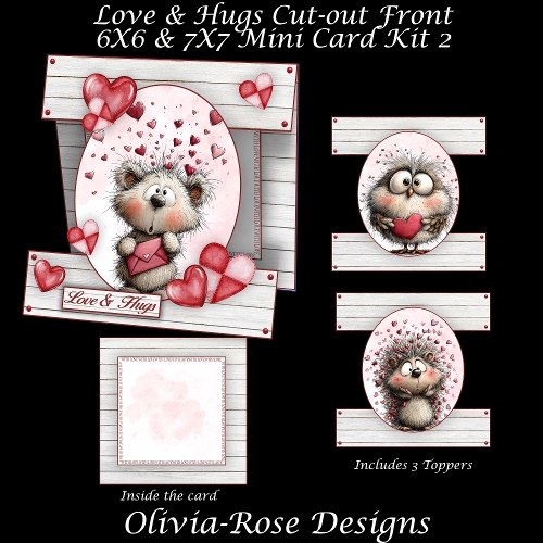 Love & Hugs Cut-out Front Card Mini Kit 2