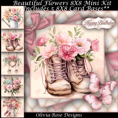 Beautiful Flowers Mini Kit 8X8