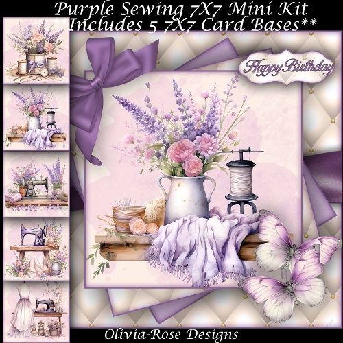 Purple Sewing Mini Kit 7X7