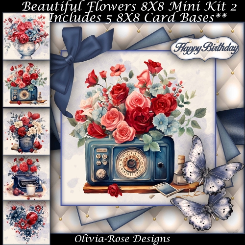Beautiful Flowers Mini Kit 2  8X8