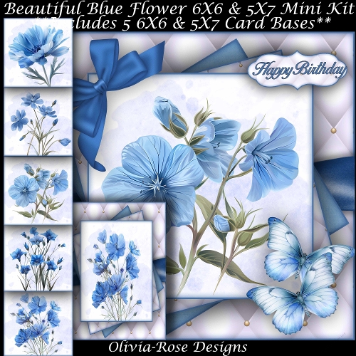 Beautiful Blue Flowers Mini Kit