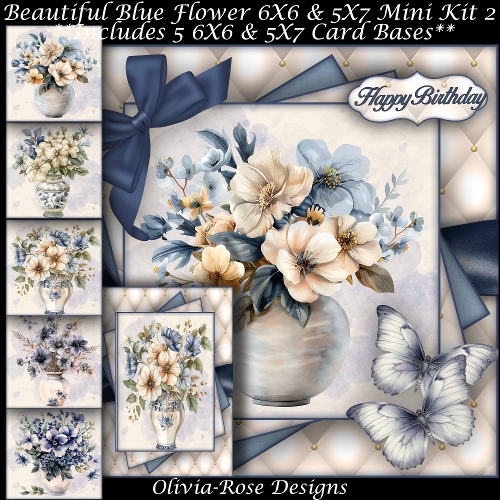 Beautiful Blue Flowers Mini Kit 2