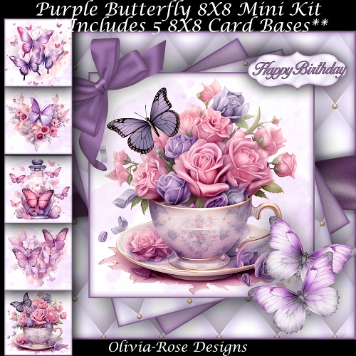 cup1423225_104105 - Purple Butterfly Mini Ki 8X8