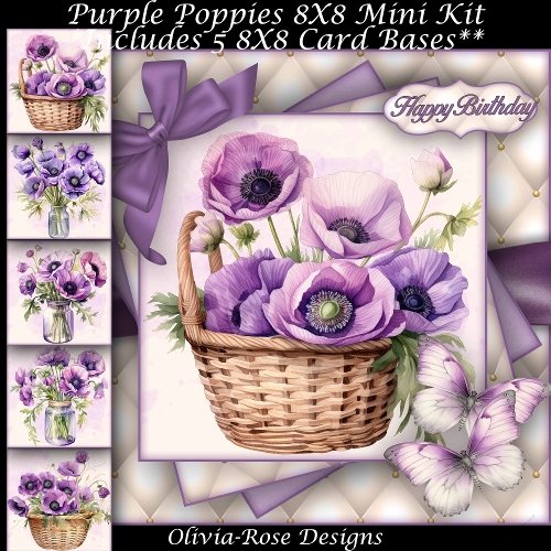 Purple Poppies Mini Kit 8X8