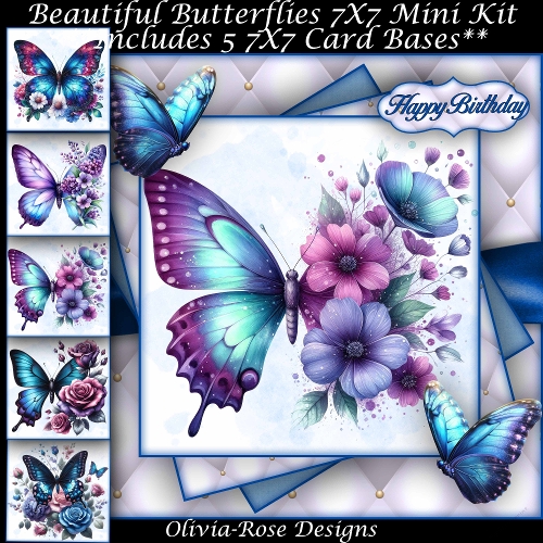 Beautiful Butterflies Mini Kit 2 7X7