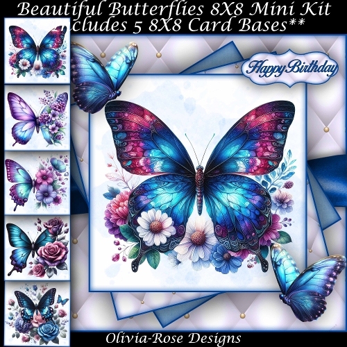 Beautiful Butterflies Mini Kit 2 8X8