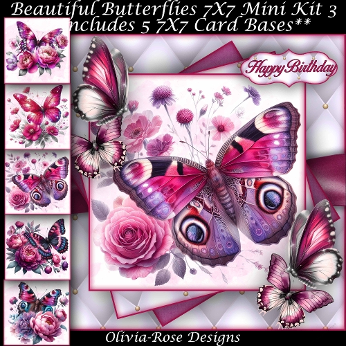 Beautiful Butterflies Mini Kit 3 7X7