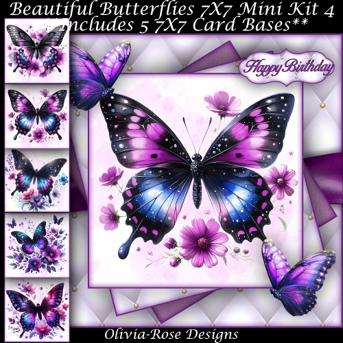 cup1424551_104105 - Beautiful Butterflies Mini Kit 4 7X7