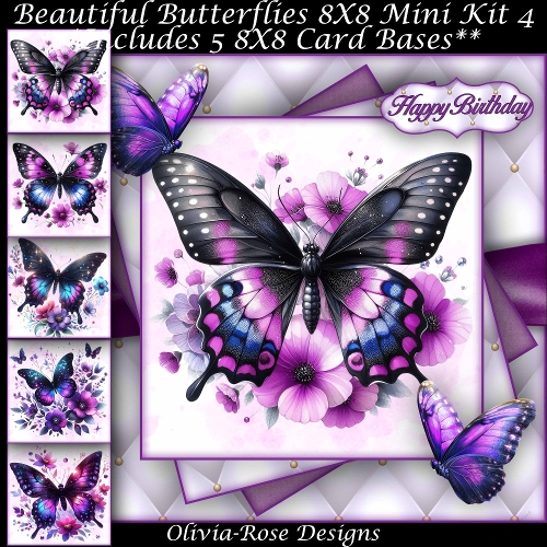 cup1424552_104105 - Beautiful Butterflies Mini Kit 4 8X8