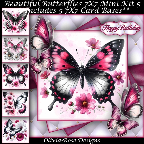 Beautiful Butterflies Mini Kit 5 7X7