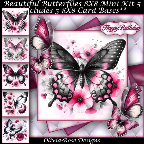 Beautiful Butterflies Mini Kit 5 8X8
