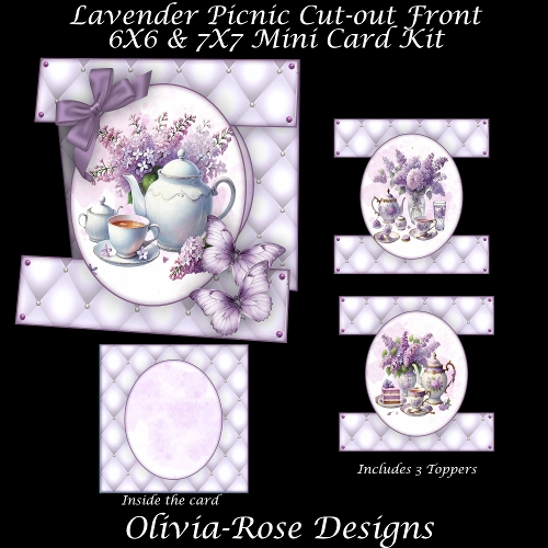 Lavender Picnic Cut-out Front Card Mini Kit 