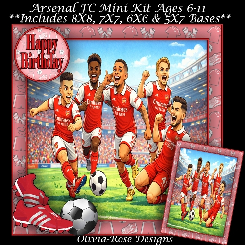 Arsenal FC Mini Kit  Ages 6-11 included
