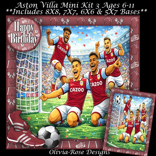Aston Villa Mini Kit 3  Ages 6-11 included