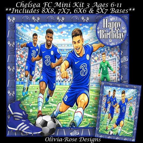 Chelsea FC Mini Kit 3  Ages 6-11 included
