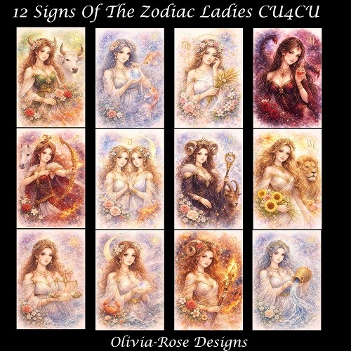 12 Signs Of The Zodiac Ladies **CU4CU OK**  5X7