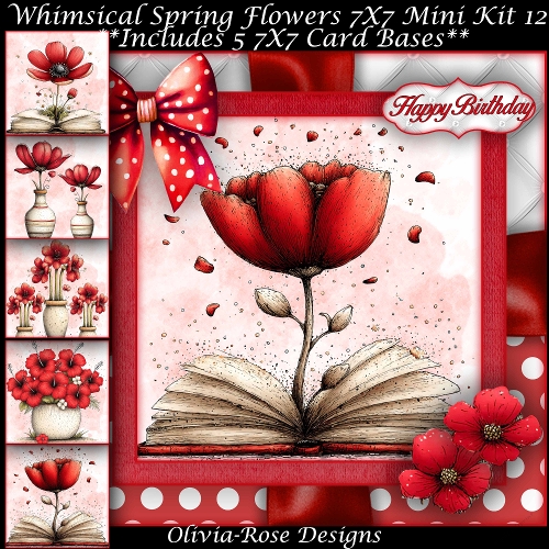 Whimsical Spring Flowers Mini Kit 12 7X7