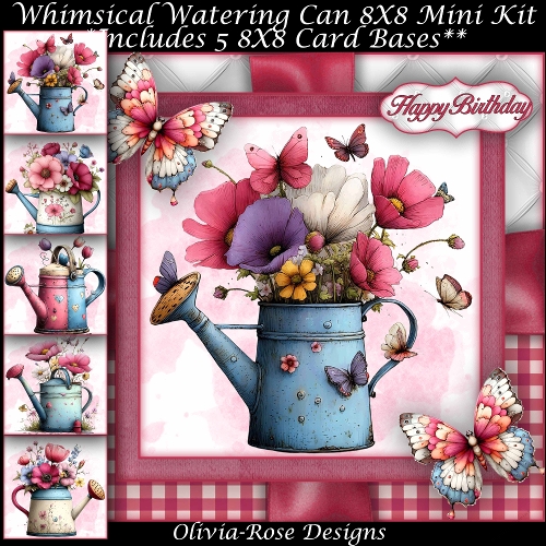 Whimsical Watering Can Mini Kit 8X8