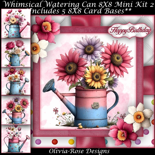 Whimsical Watering Can Mini Kit 2 8X8