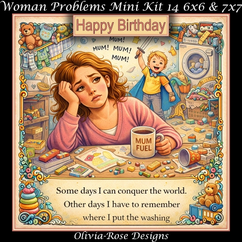 cup1432797_104105 - Woman Problems Mini Kit 14  **Includes 6x6 & 7x7 Card Bases** 