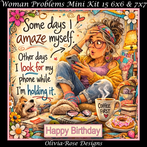 cup1432808_104105 - Woman Problems Mini Kit 15  **Includes 6x6 & 7x7 Card Bases** 