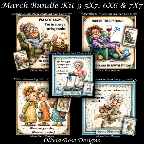 March Bundle Kit 9 **Includes 5x7, 6x6 & 7x7 Card Bases** 