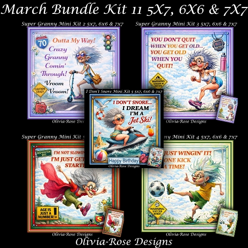 March Bundle Kit 11 **Includes 5x7, 6x6 & 7x7 Card Bases** 