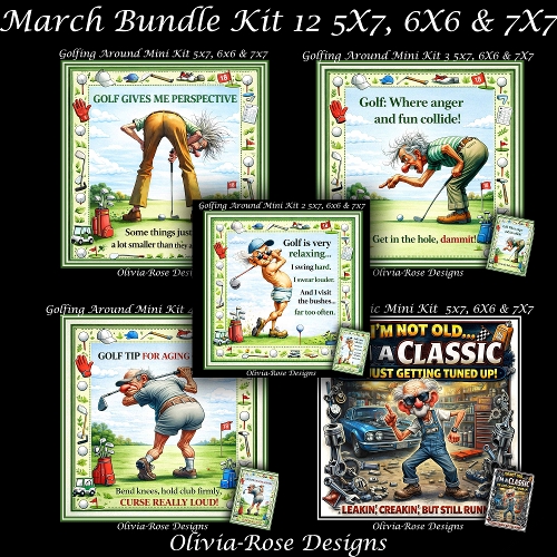 March Bundle Kit 12 **Includes 5x7, 6x6 & 7x7 Card Bases** 