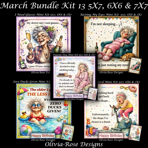 March Bundle Kit 13 **Includes 5x7, 6x6 & 7x7 Card Bases** 