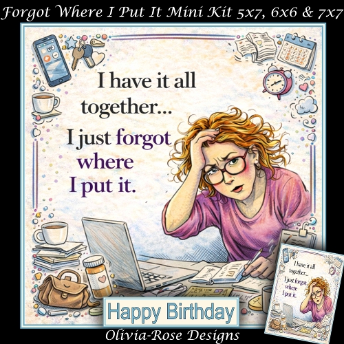 cup1436180_104105 - Forgot Where I Put It Mini Kit **Includes 5X7, 6x6 & 7x7 Card Bases** 