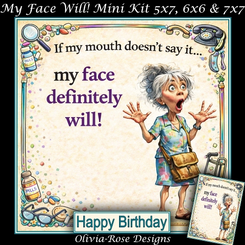 cup1436205_104105 - My Face Will! Mini Kit **Includes 5X7, 6x6 & 7x7 Card Bases** 