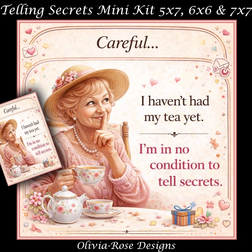 cup1436999_104105 - Telling Secrets Mini Kit **Includes 5X7, 6x6 & 7x7 Card Bases**