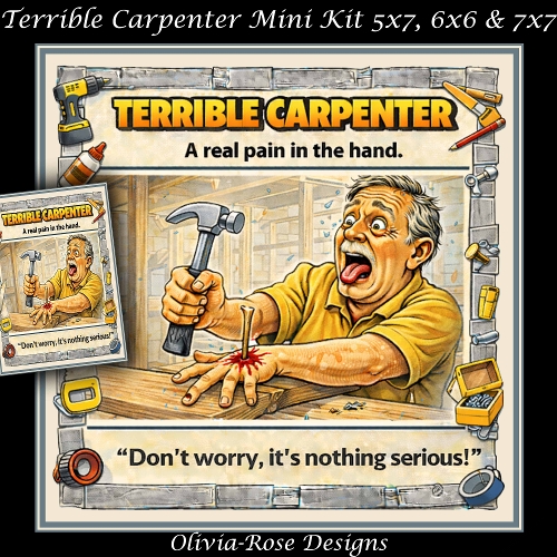 cup1437352_104105 - Terrible Carpenter Mini Kit **Includes 5X7, 6x6 & 7x7 Card Bases** 