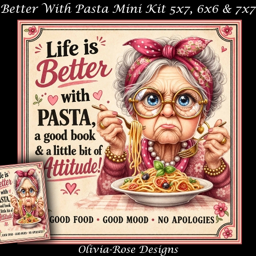 cup1437539_104105 - Better With Pasta Mini Kit **Includes 5X7, 6x6 & 7x7 Card Bases** 