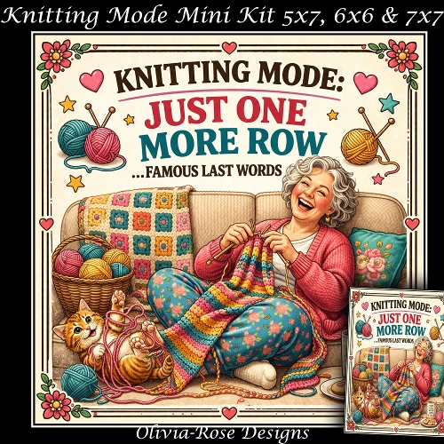 cup1438471_104105 - Knitting Mode Mini Kit **Includes 5X7, 6x6 & 7x7 Card Bases** 