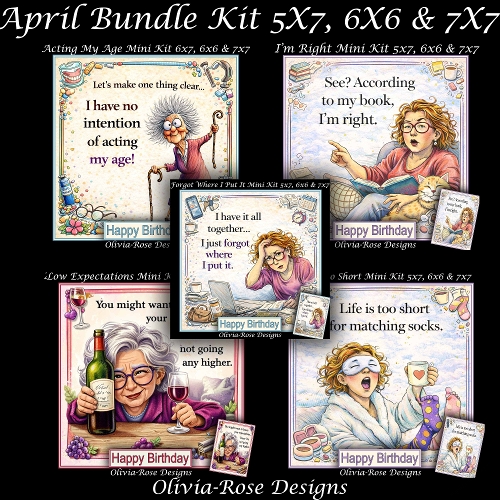 April Bundle Kit **Includes 5x7, 6x6 & 7x7 Card Bases** 