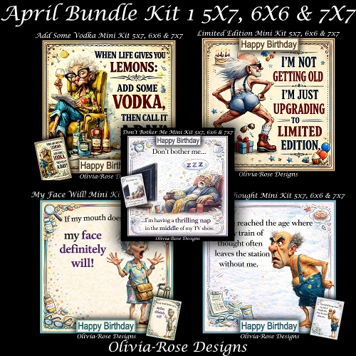 April Bundle Kit 2 **Includes 5x7, 6x6 & 7x7 Card Bases** 