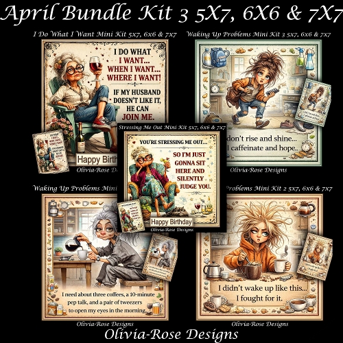 April Bundle Kit 3 **Includes 5x7, 6x6 & 7x7 Card Bases** 