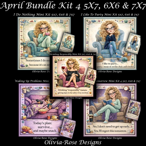 April Bundle Kit 4 **Includes 5x7, 6x6 & 7x7 Card Bases** 