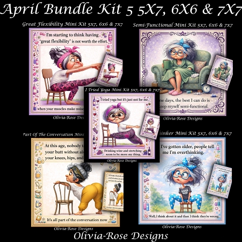 April Bundle Kit 5 **Includes 5x7, 6x6 & 7x7 Card Bases** 