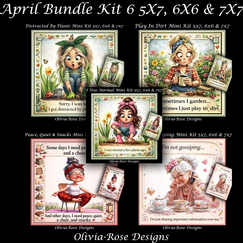 April Bundle Kit 6 **Includes 5x7, 6x6 & 7x7 Card Bases** 