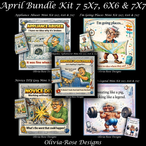 April Bundle Kit 7 **Includes 5x7, 6x6 & 7x7 Card Bases** 