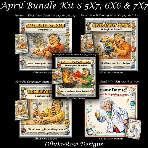 April Bundle Kit 8 **Includes 5x7, 6x6 & 7x7 Card Bases** 