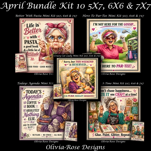 April Bundle Kit 10 **Includes 5x7, 6x6 & 7x7 Card Bases** 