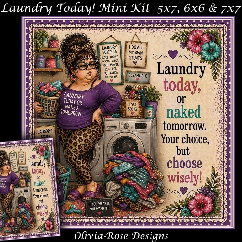 cup1440821_104105 - Laundry Today! Mini Kit   **Includes 5X7, 6x6 & 7x7 Card Bases** 