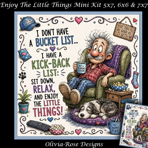 cup1441487_104105 - Enjoy The Little Things Mini Kit  **Includes 5X7, 6x6 & 7x7 Card Bases** 