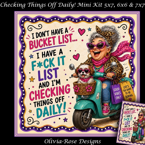 cup1442058_104105 - Checking Things Off Daily! Mini Kit  **Includes 5X7, 6x6 & 7x7 Card Bases** 
