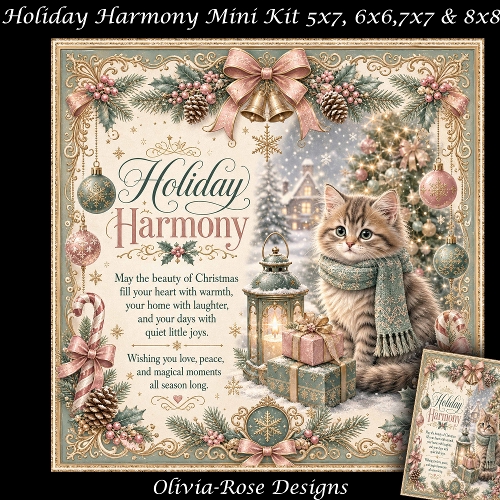 cup1442541_104105 - Holiday Harmony Mini Kit  **Includes 5X7, 6x6, 7x7 & 8X8 Card Bases** 