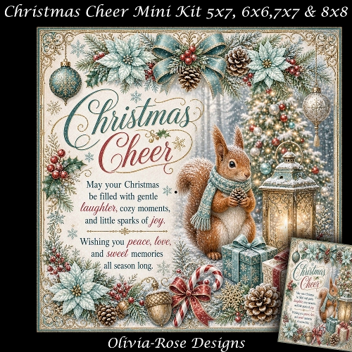 cup1442771_104105 - Christmas Cheer Mini Kit **Includes 5X7, 6x6, 7x7 & 8X8 Card Bases**
