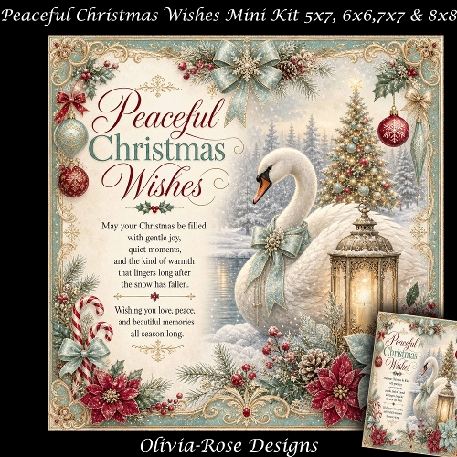 cup1442808_104105 - Peaceful Christmas Wishes Mini Kit **Includes 5X7, 6x6, 7x7 & 8X8 Card Bases**